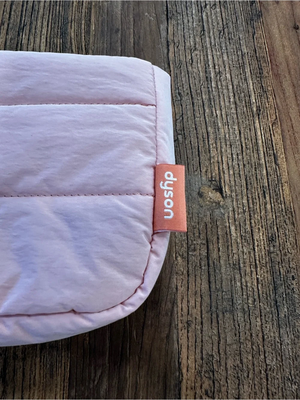 Dyson Light Pink Quilted Cosmetic Pouch